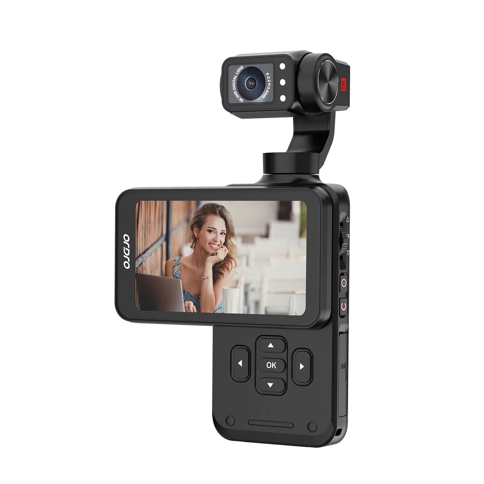 M5 Vlog Action Pocket Camera 5K 3-Axis Anti-Shake Digital Video Camcorder 3.5" Screen Face Tracking IR Night Vison