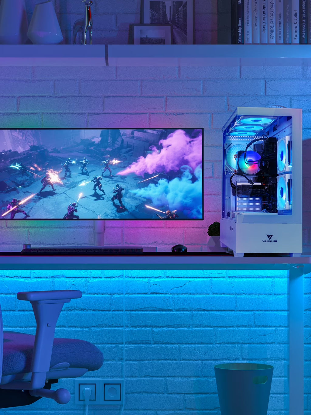 Gaming PC Computer Desktop Intel I7 Xeon E5 3.20Ghz Radeon RX580 8GB RAM 16GB SSD 512GB+HDD 1TB Wifi6 BT5.4 ARGB Fan X9 Windows 11 Gaming Computer Tower for Gamer,Streaming