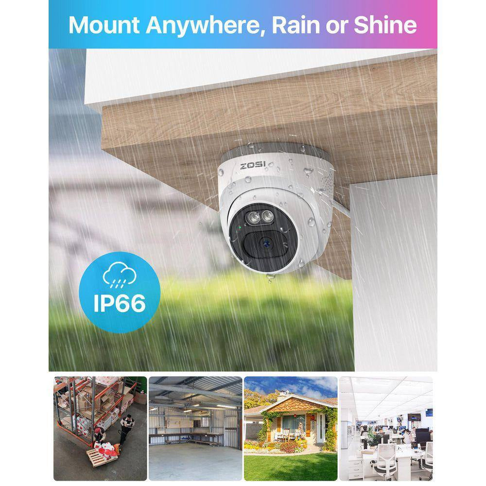 2. 5K 4MP Hardwired POE Add-On Outdoor IP Smart Home Security Camera, Only Work with ZR08HQ ZR08HN ZR16HB ZR16HK