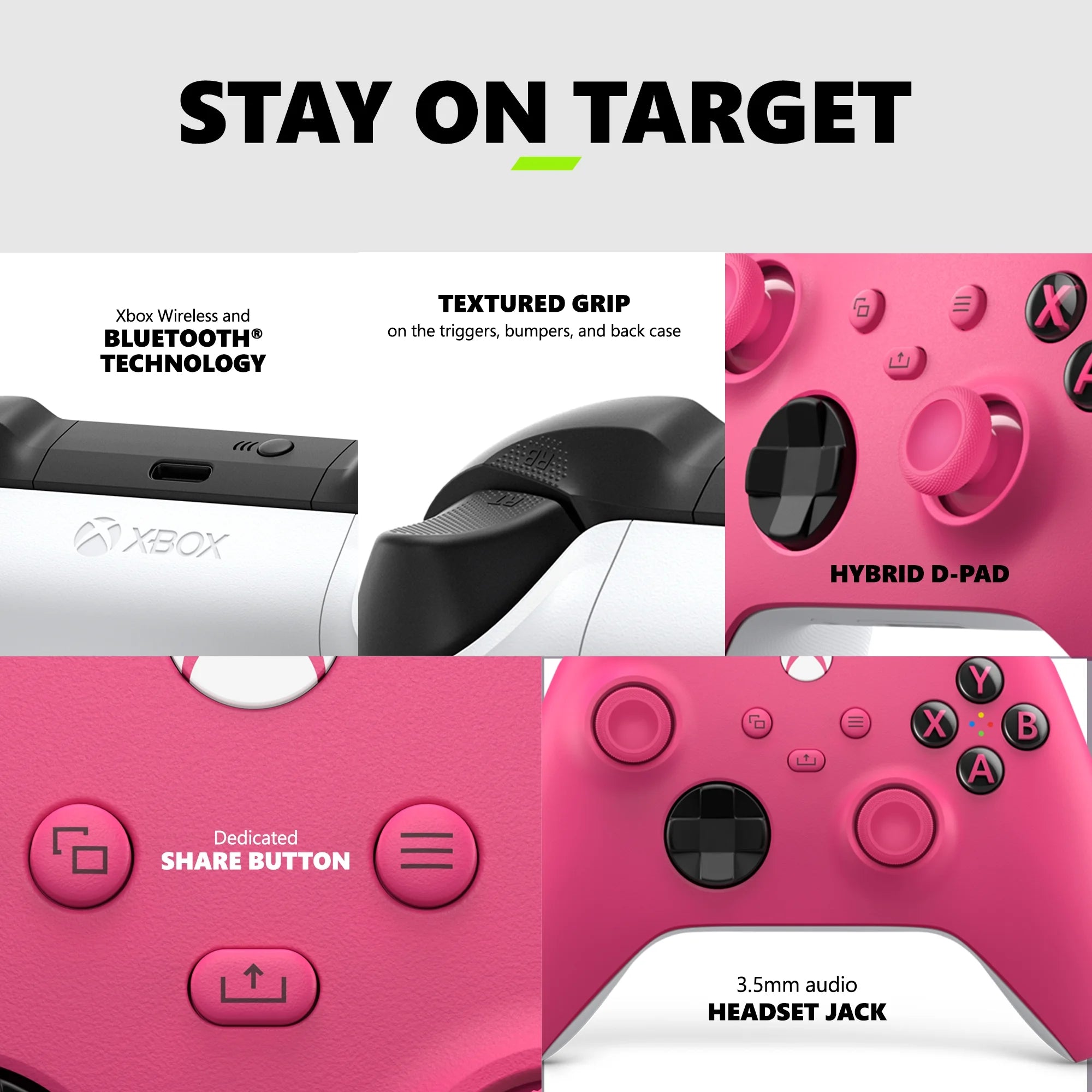 Microsoft  Wireless Controller - Deep Pink – for  Series X|S,  One, Pcs, and Cloud-Enabled Devices