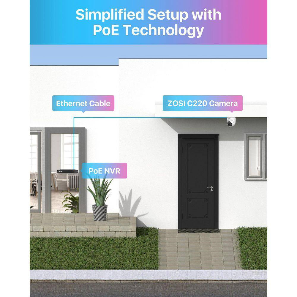 2. 5K 4MP Hardwired POE Add-On Outdoor IP Smart Home Security Camera, Only Work with ZR08HQ ZR08HN ZR16HB ZR16HK