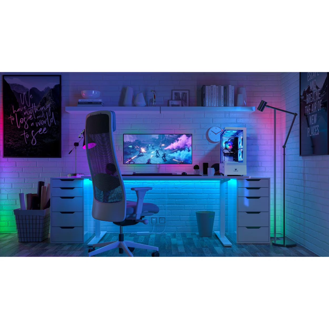 Gaming PC Computer Desktop Intel I7 Xeon E5 3.20Ghz Radeon RX580 8GB RAM 16GB SSD 512GB+HDD 1TB Wifi6 BT5.4 ARGB Fan X9 Windows 11 Gaming Computer Tower for Gamer,Streaming