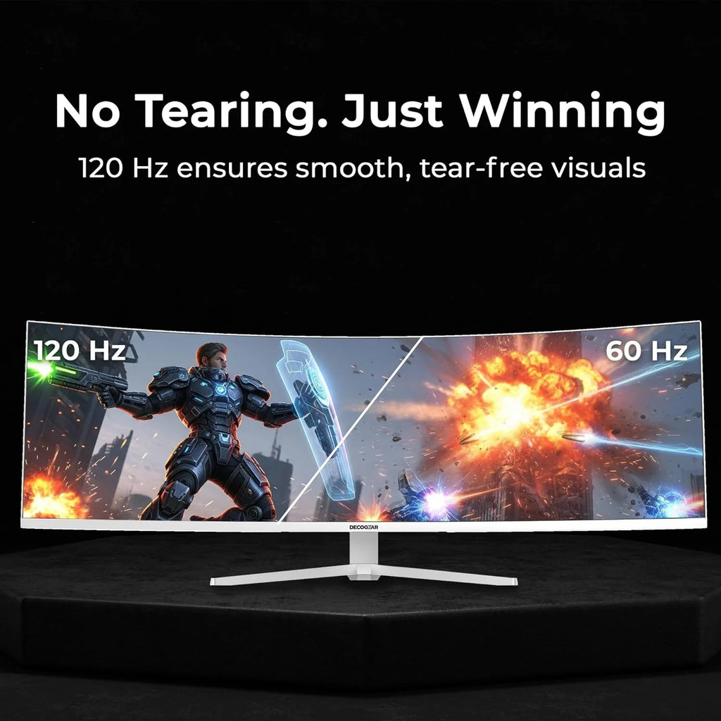 49" White Curved 5K DQHD Ultrawide Gaming Monitor