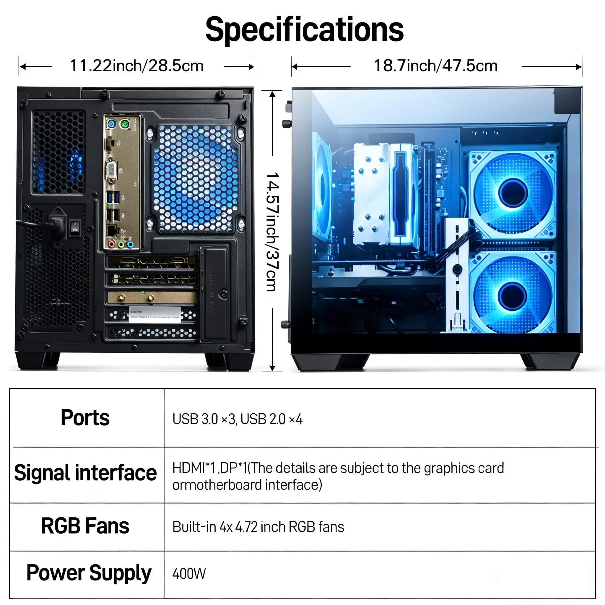 Gaming PC, Ryzen 5 5500, RX 6500 XT 4GB, 16GB DDR4, 1TB SSD, Wifi 6, 1080P Esports