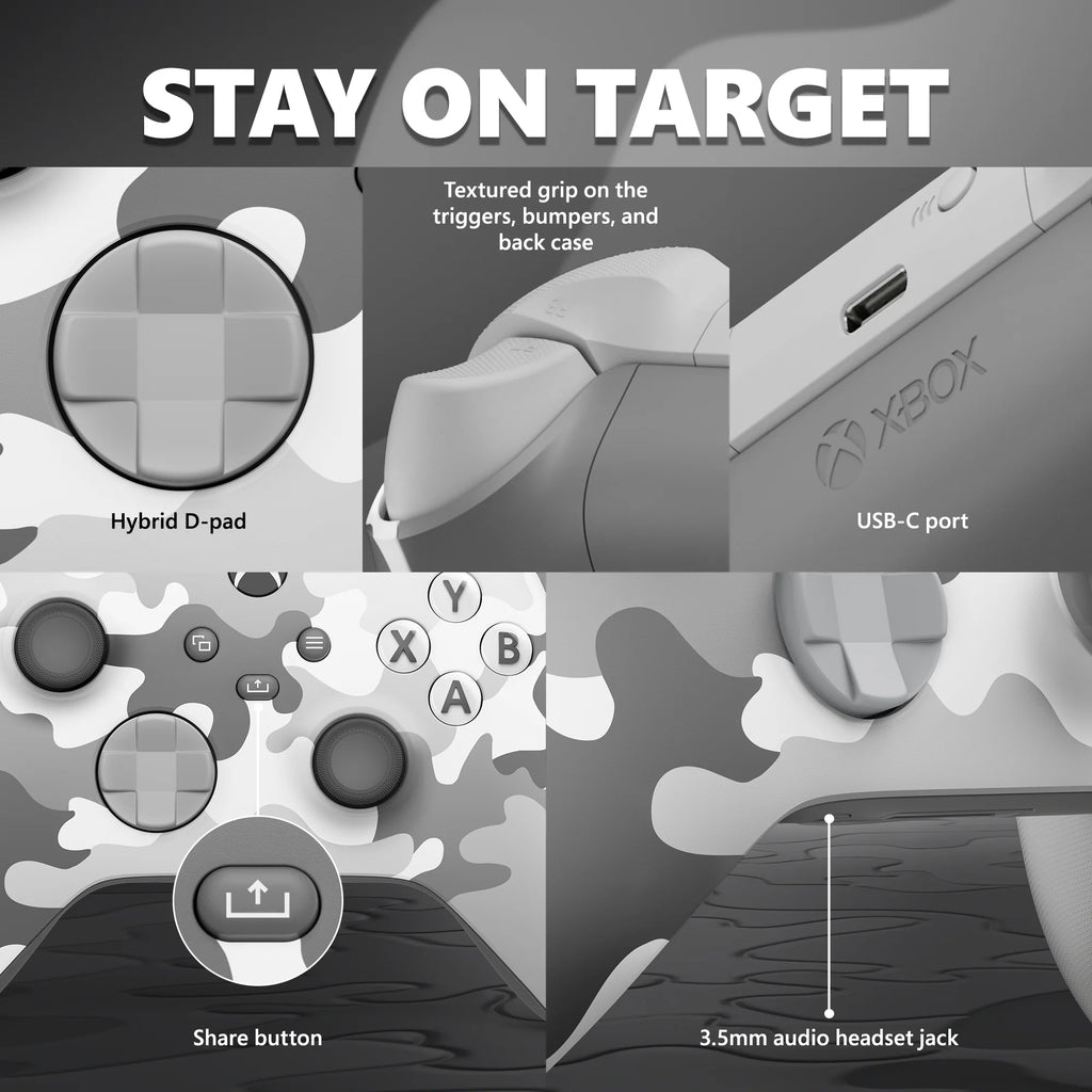 Microsoft  Wireless Controller - Arctic Camo – for  Series X|S,  One, Pcs, and Cloud-Enabled Devices