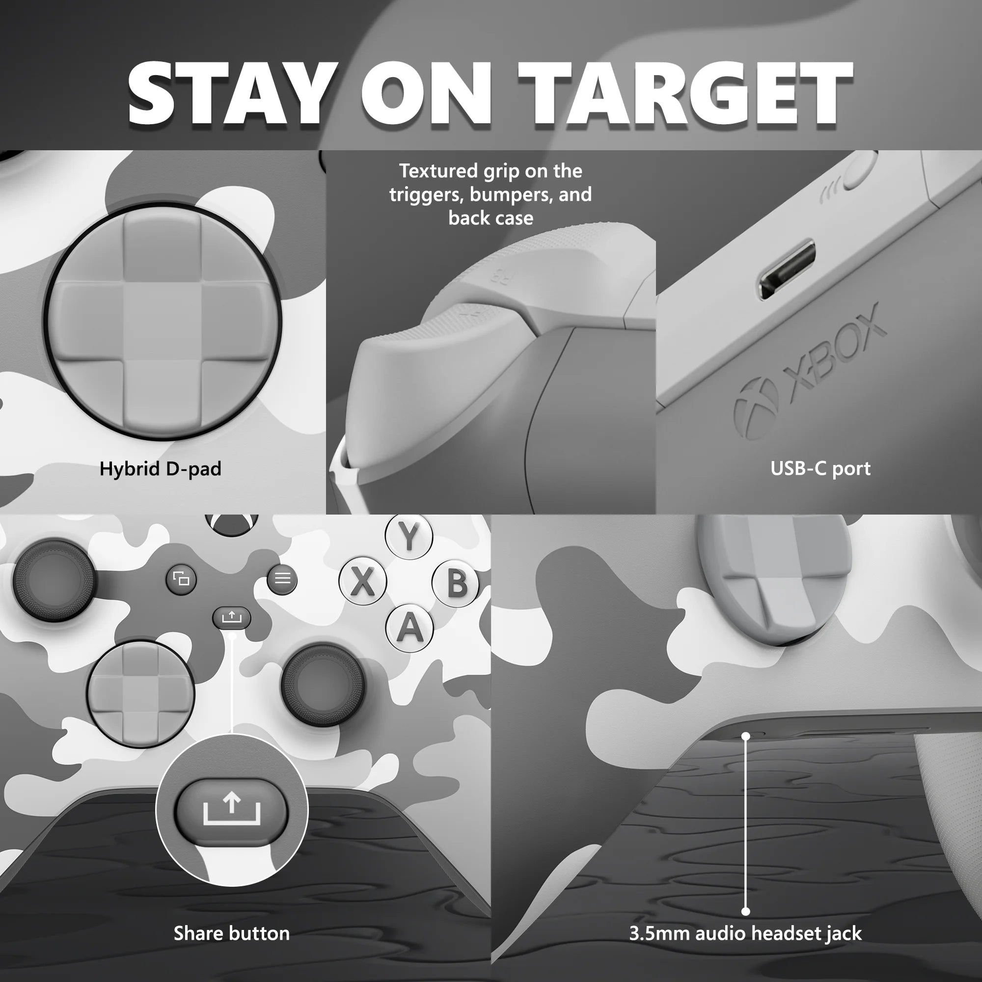 Microsoft  Wireless Controller - Arctic Camo – for  Series X|S,  One, Pcs, and Cloud-Enabled Devices