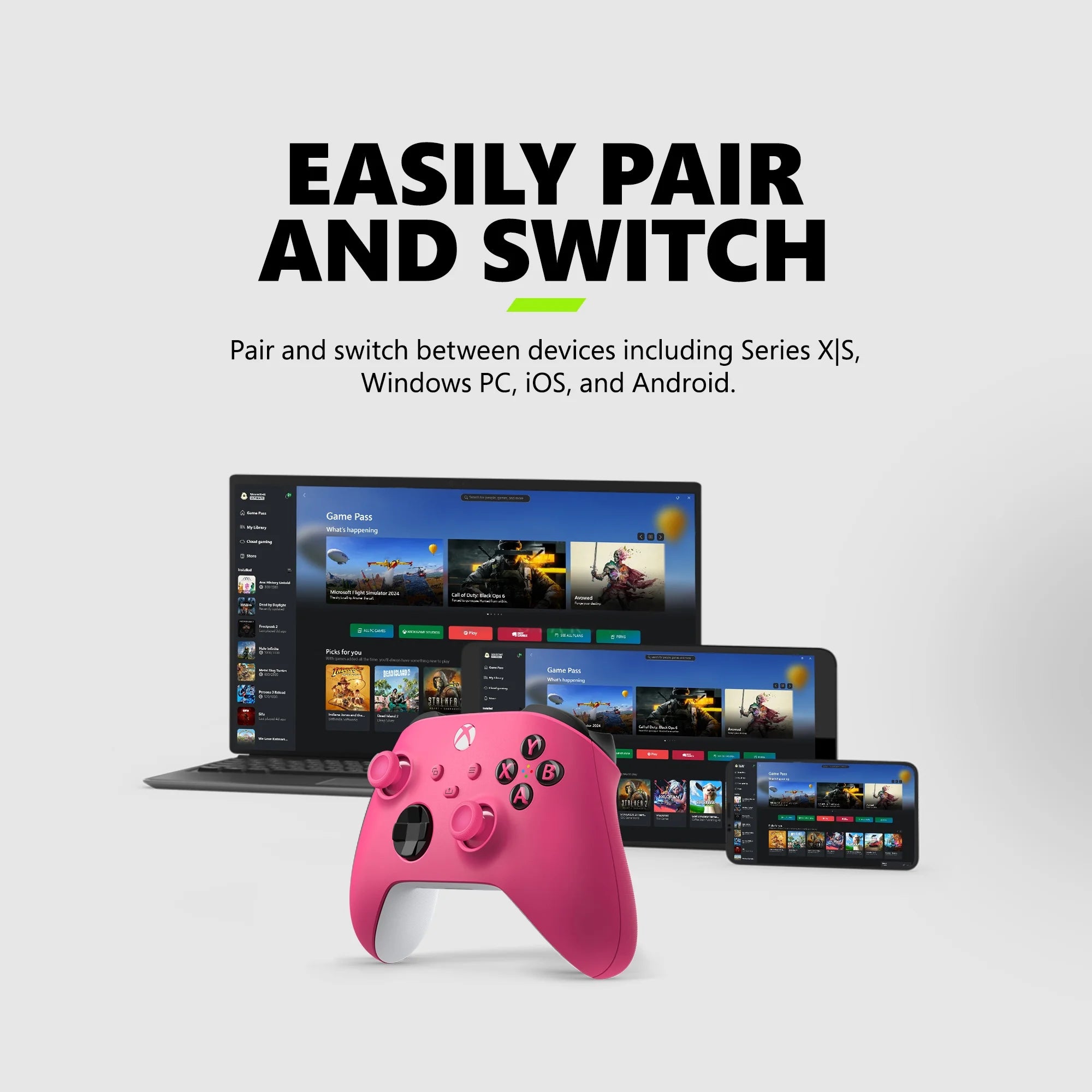 Microsoft  Wireless Controller - Deep Pink – for  Series X|S,  One, Pcs, and Cloud-Enabled Devices