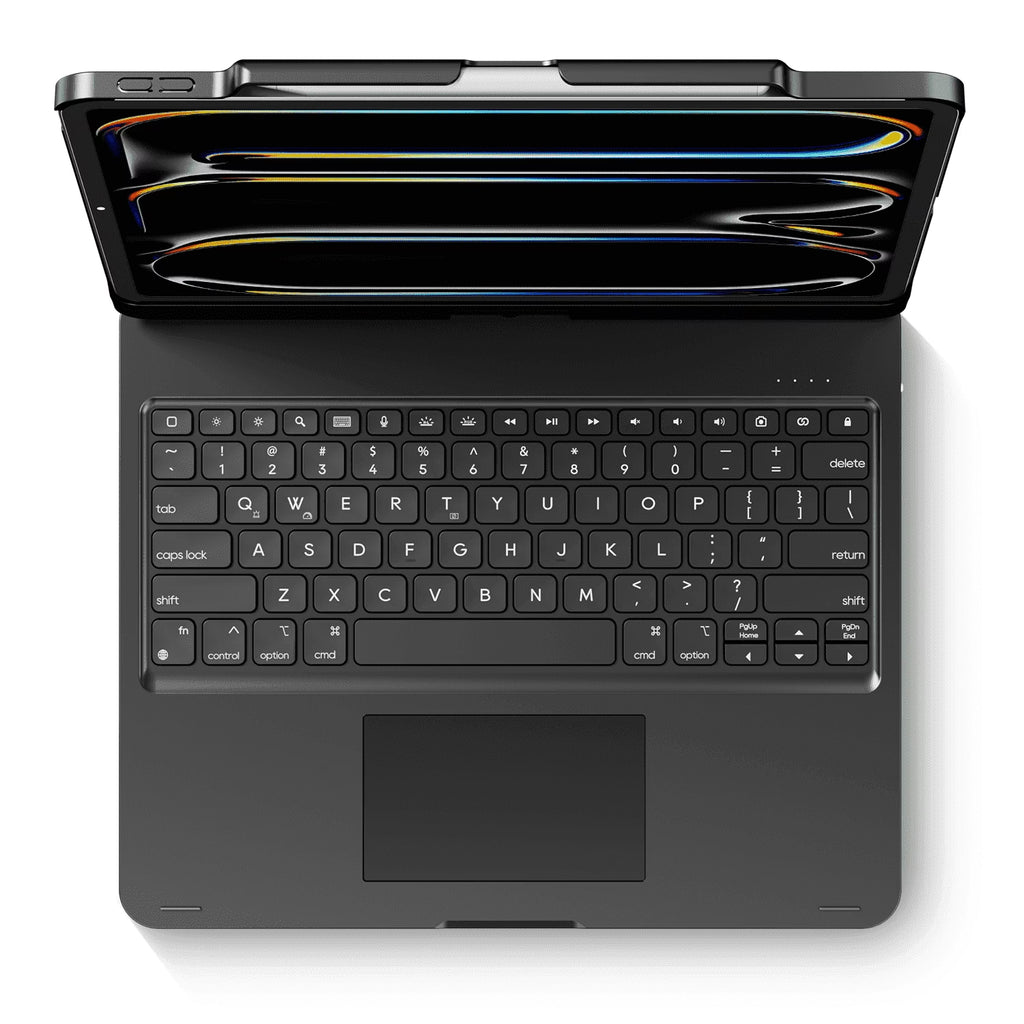 Swivel Keyboard Case for Apple Ipad Pro 13 Inch M4 M5 2024 2025; Wireless 360 Rotatable Cover, Pencil Holder, Multi-Touch Trackpad, Backlit A2925 A2926 A3007 A3360 A3361 A336, Black