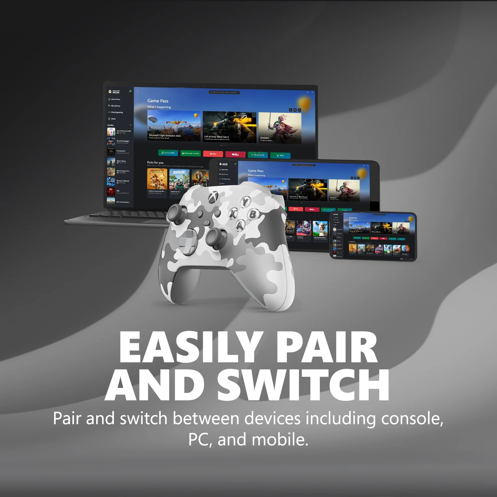 Microsoft  Wireless Controller - Arctic Camo – for  Series X|S,  One, Pcs, and Cloud-Enabled Devices