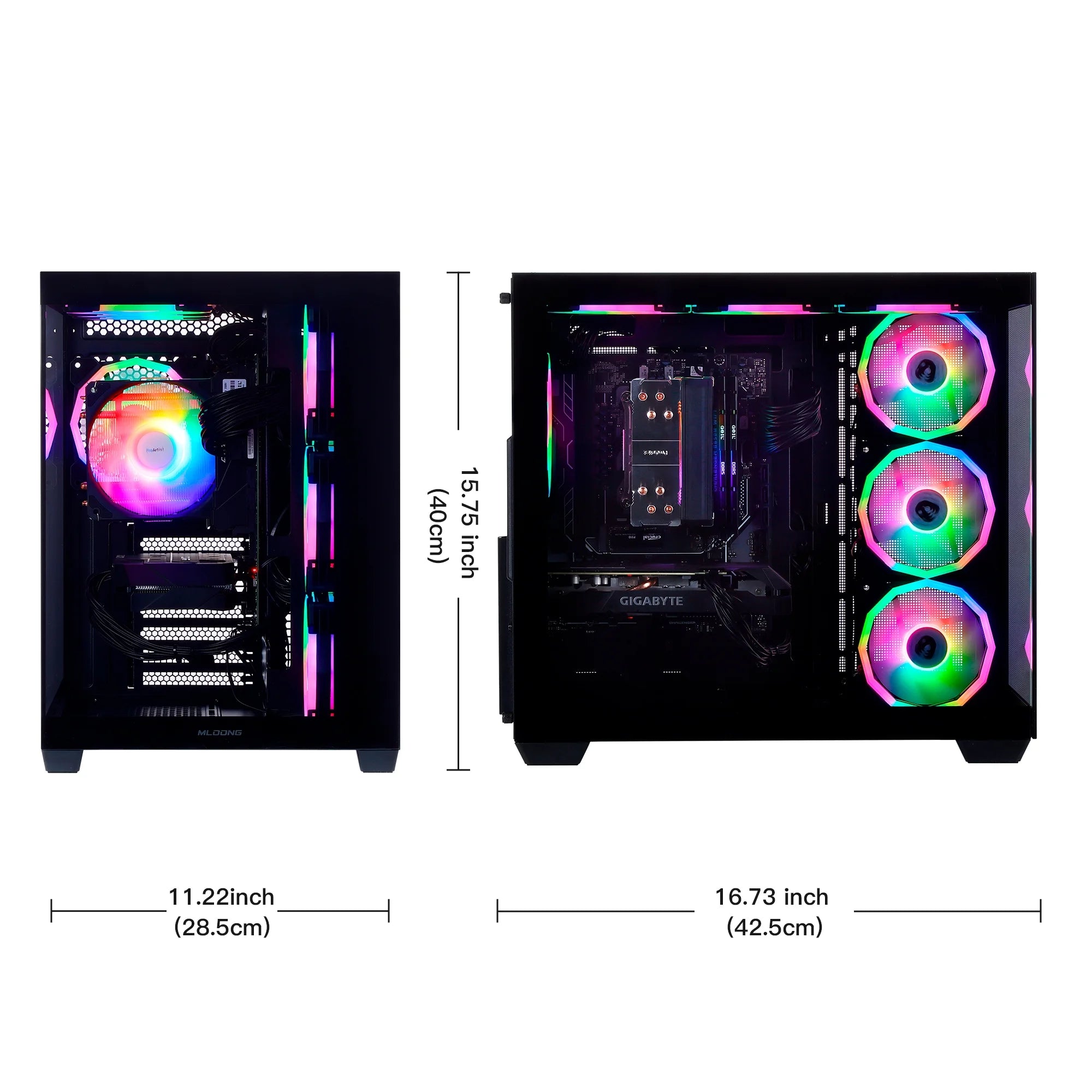 Gaming PC AMD Ryzen 5 5500 NVIDIA Geforce RTX 5060 16GB RAM 1TB SSD 650W Win11 WIFI Desktop Black