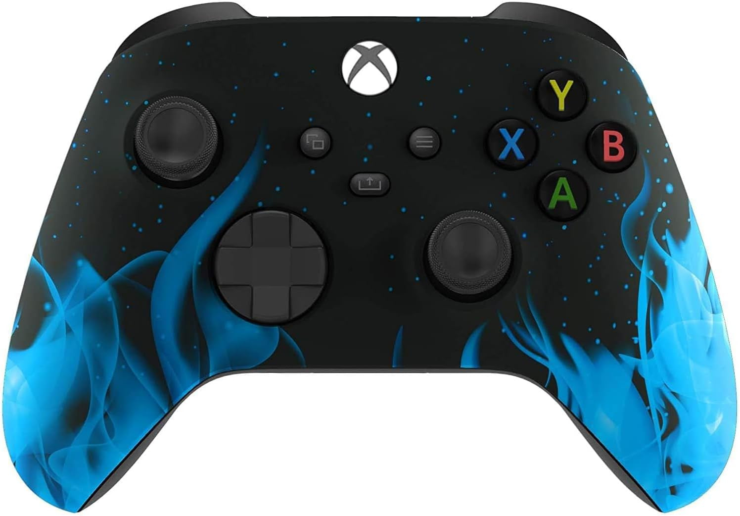 Wireless Controller for Microsoft Xbox Series X/S & Xbox One - Custom Soft Touch Feel - Custom Xbox Series X/S Controller (X/S Blue Flame)