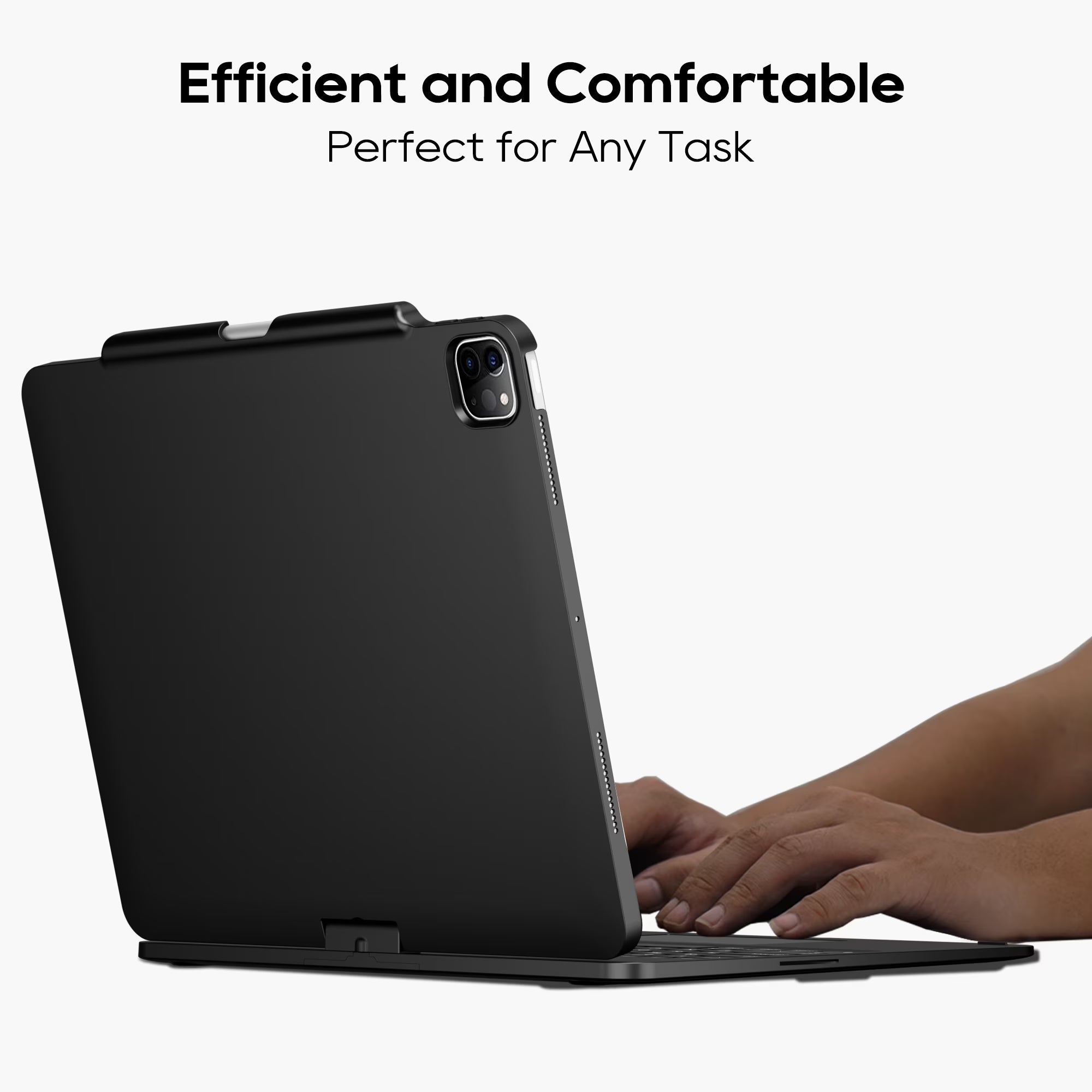 Swivel Keyboard Case for Apple Ipad Pro 13 Inch M4 M5 2024 2025; Wireless 360 Rotatable Cover, Pencil Holder, Multi-Touch Trackpad, Backlit A2925 A2926 A3007 A3360 A3361 A336, Black