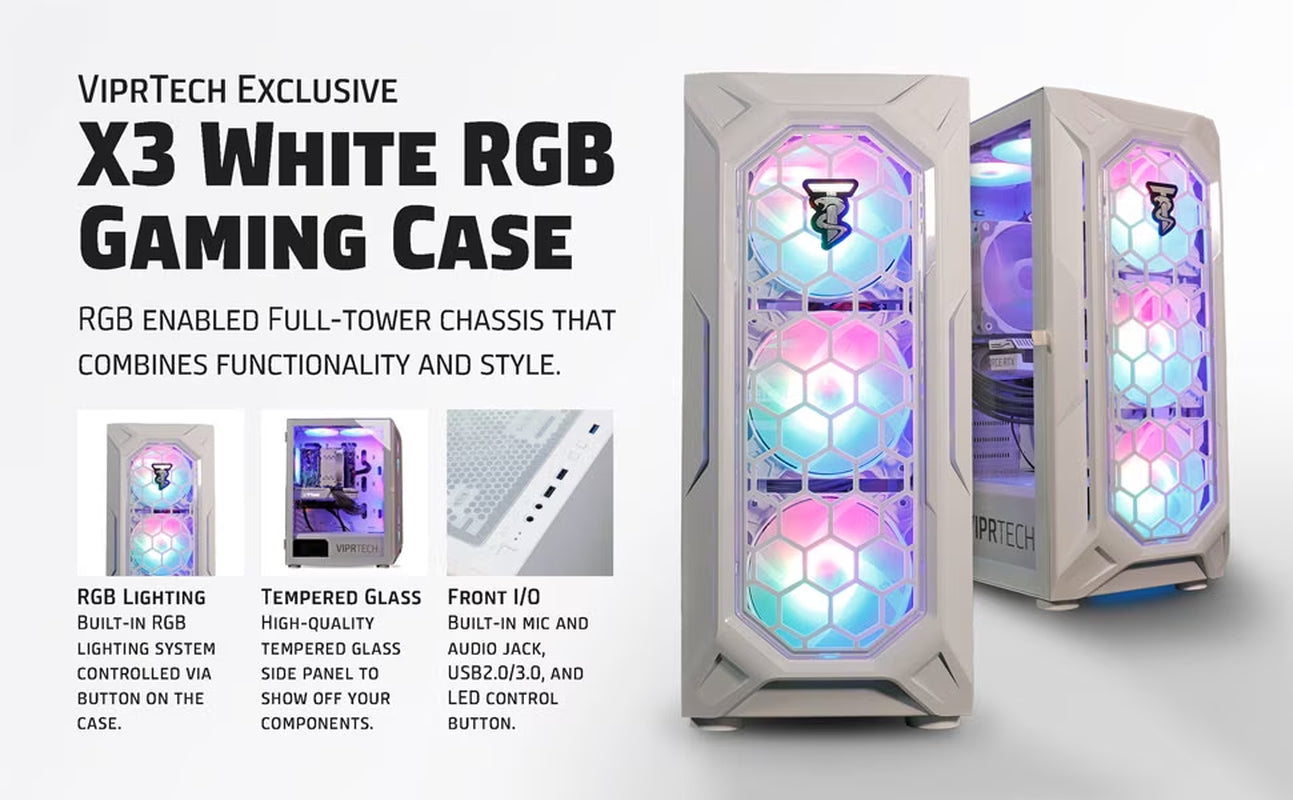 Rebel 4.0 Gaming PC - AMD Ryzen 7 (4.1Ghz), RTX 4060 8GB, 16GB DDR4, 1TB SSD, Desktop, W