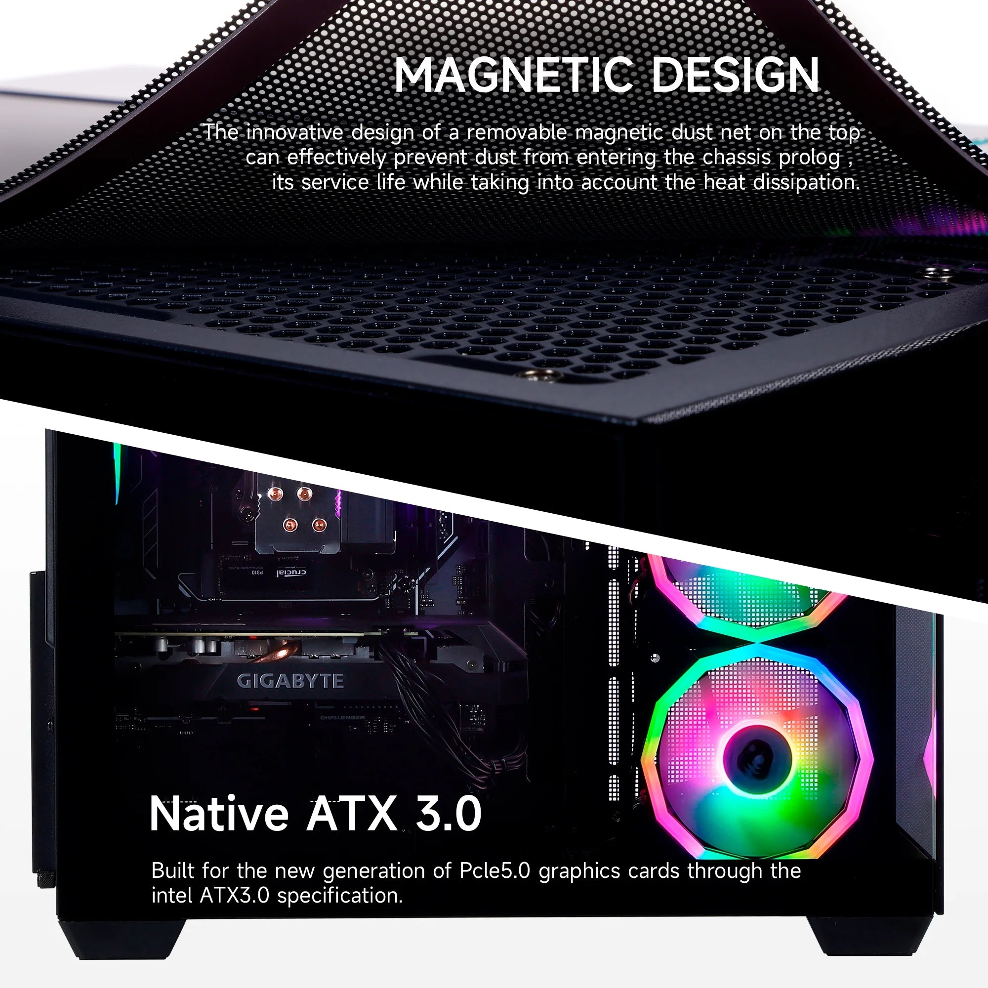 Gaming PC AMD Ryzen 5 5500 NVIDIA Geforce RTX 5060 16GB RAM 1TB SSD 650W Win11 WIFI Desktop Black