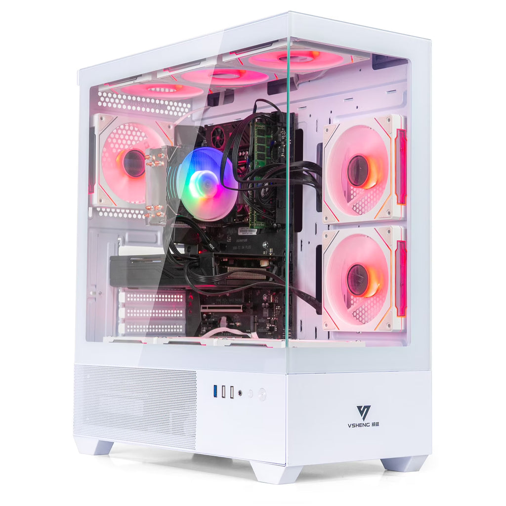 Gaming PC Computer Desktop Intel I7 Xeon E5 3.20Ghz Radeon RX580 8GB RAM 16GB SSD 512GB+HDD 1TB Wifi6 BT5.4 ARGB Fan X9 Windows 11 Gaming Computer Tower for Gamer,Streaming